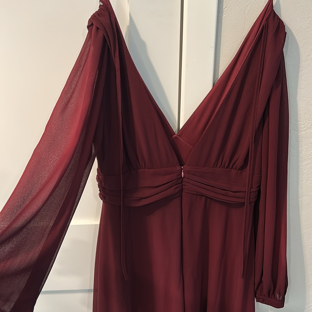 Lulu's Love You So Burgundy Long Sleeve Maxi Dress - Picture 11 of 16